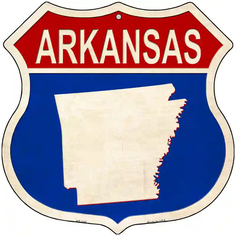 Arkansas Silhouette Novelty Metal Highway Shield Sign 12" (HS)