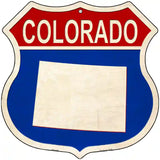 Colorado Silhouette Novelty Metal Highway Shield Sign 12" (HS)