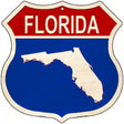 Florida Silhouette Novelty Metal Highway Shield Sign 12" (HS)