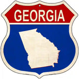 Georgia Silhouette Novelty Metal Highway Shield Sign 12" (HS)