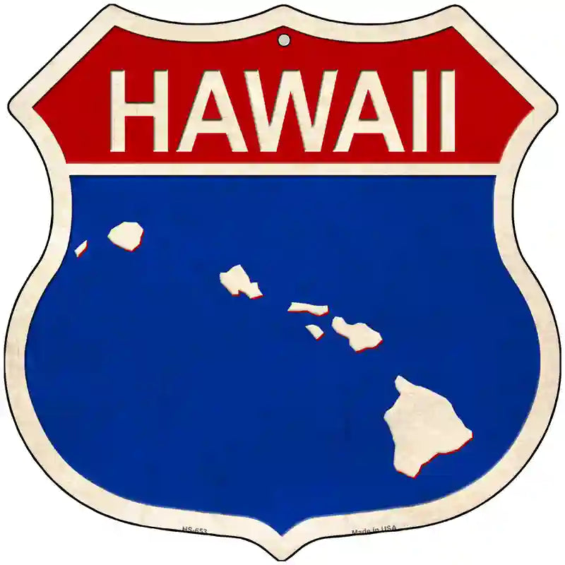 Hawaii Silhouette Novelty Metal Highway Shield Sign 12" (HS)