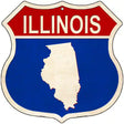 Illinois Silhouette Novelty Metal Highway Shield Sign 12" (HS)