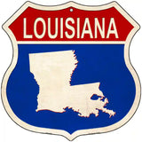 Louisiana Silhouette Novelty Metal Highway Shield Sign 12" (HS)