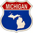 Michigan Silhouette Novelty Metal Highway Shield Sign 12" (HS)