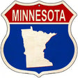 Minnesota Silhouette Novelty Metal Highway Shield Sign 12" (HS)