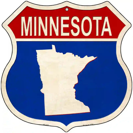 Minnesota Silhouette Novelty Metal Highway Shield Sign 12" (HS)