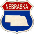 Nebraska Silhouette Novelty Metal Highway Shield Sign 12" (HS)