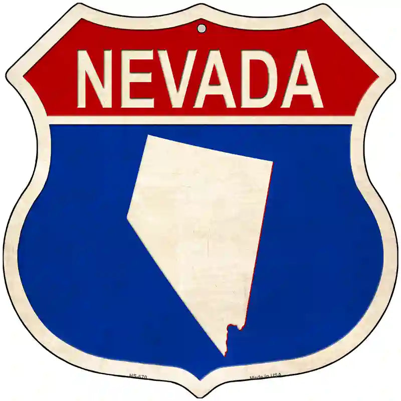 Nevada Silhouette Novelty Metal Highway Shield Sign 12" (HS)