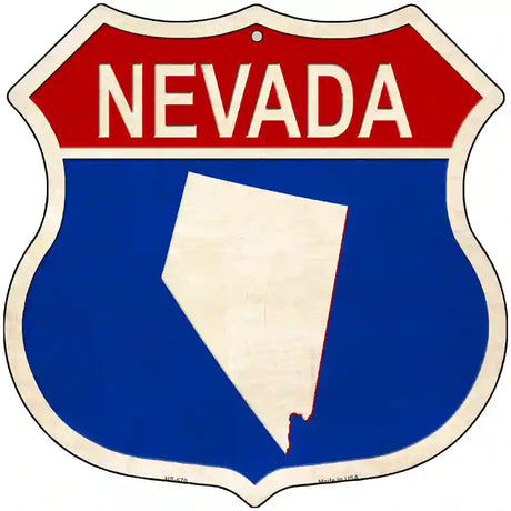 Nevada Silhouette Novelty Metal Highway Shield Sign 12" (HS)