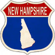 New Hampshire Silhouette Novelty Metal Highway Shield Sign 12" (HS)