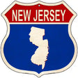 New Jersey Silhouette Novelty Metal Highway Shield Sign 12" (HS)