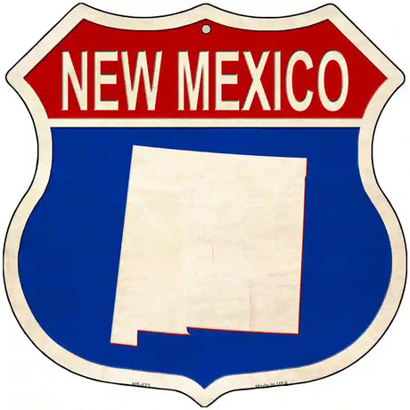 New Mexico Silhouette Novelty Metal Highway Shield Sign 12" (HS)