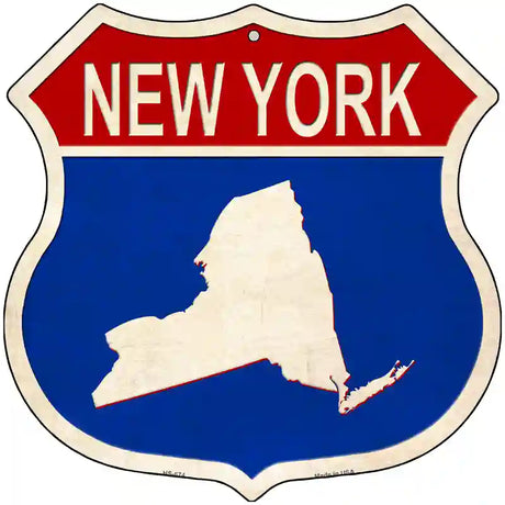 New York Silhouette Novelty Metal Highway Shield Sign 12" (HS)