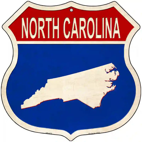 North Carolina Silhouette Novelty Metal Highway Shield Sign 12" (HS)