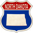 North Dakota Silhouette Novelty Metal Highway Shield Sign 12" (HS)