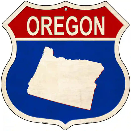 Oregon Silhouette Novelty Metal Highway Shield Sign 12" (HS)