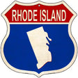 Rhode Island Silhouette Novelty Metal Highway Shield Sign 12" (HS)