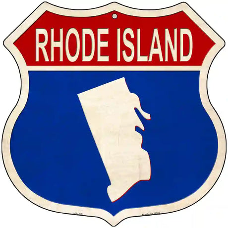 Rhode Island Silhouette Novelty Metal Highway Shield Sign 12" (HS)