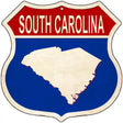 South Carolina Silhouette Novelty Metal Highway Shield Sign 12" (HS)