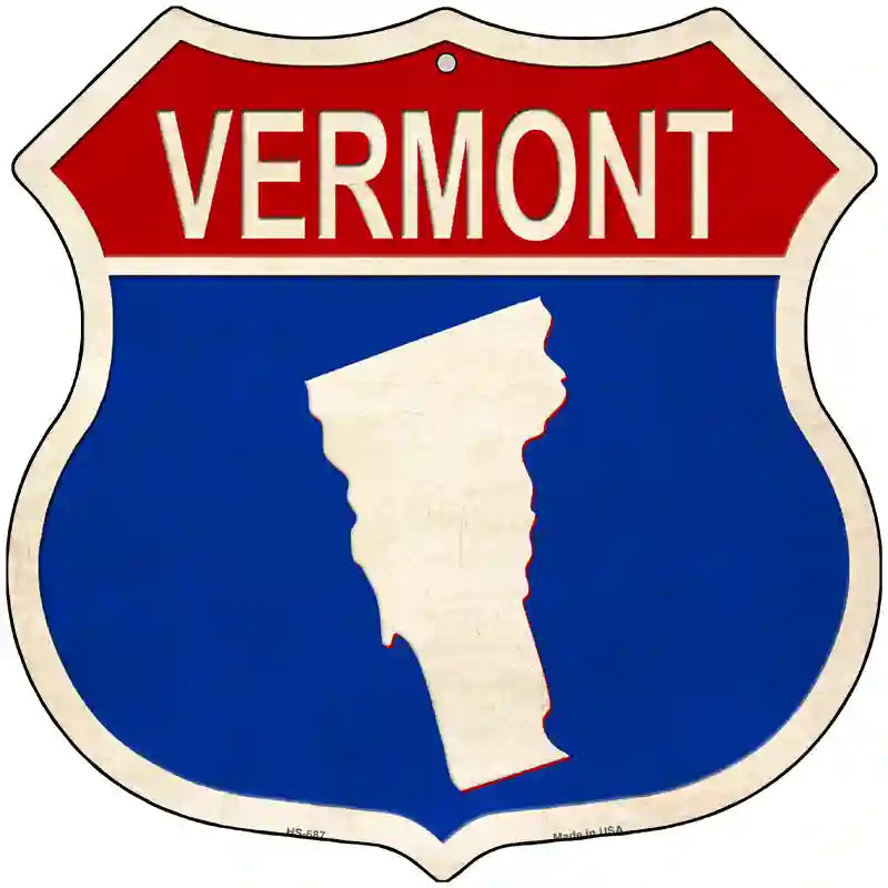 Vermont Silhouette Novelty Metal Highway Shield Sign 12" (HS)