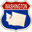 Washington Silhouette Novelty Metal Highway Shield Sign 12" (HS)