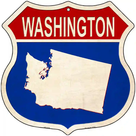 Washington Silhouette Novelty Metal Highway Shield Sign 12" (HS)