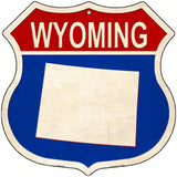 Wyoming Silhouette Novelty Metal Highway Shield Sign 12" (HS)