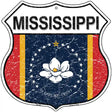 Mississippi Magnolia State Flag Novelty Metal Highway Shield Sign 12" (HS)