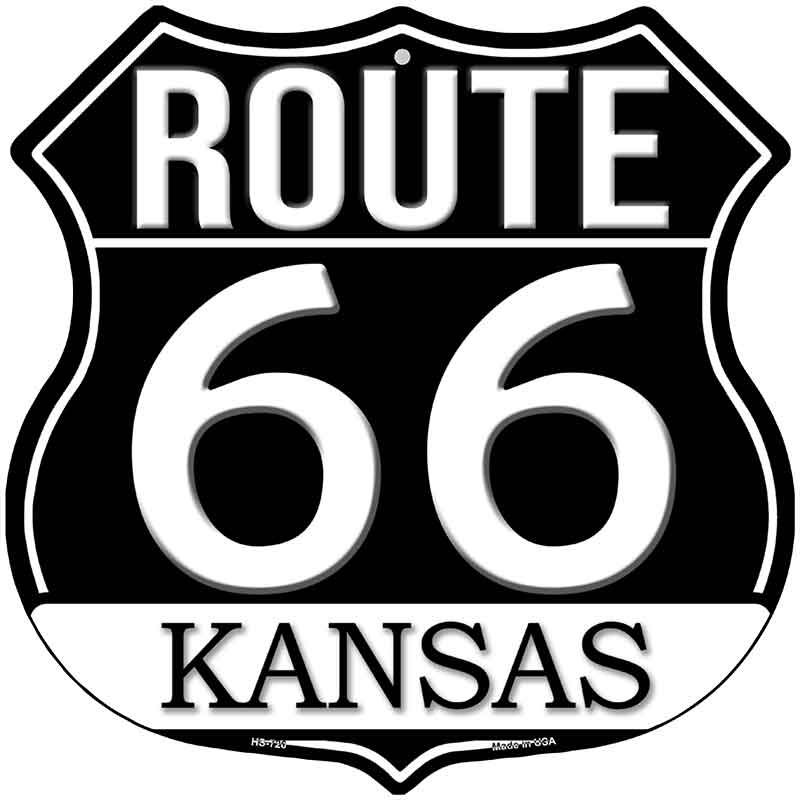KS Route 66 Black Novelty Highway Shield Sign HS-726
