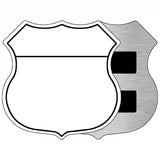 White|Black Plain Highway Shield Metal Sign 5" (HSM)