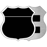 Black|White Plain Highway Shield Metal Sign 5" (HSM)