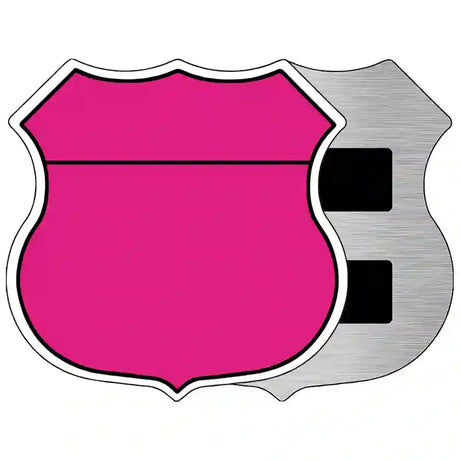 Pink|Black Plain Highway Shield Metal Sign 5" (HSM)