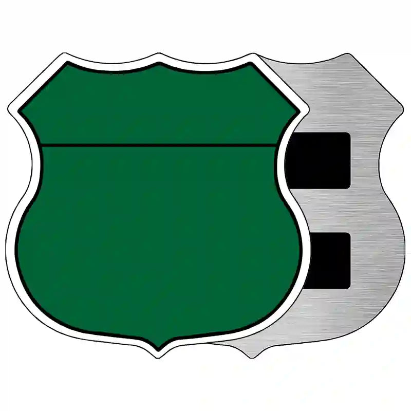 Green|Black Plain Highway Shield Metal Sign 5" (HSM)