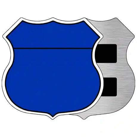 Blue|Black Plain Highway Shield Metal Sign 5" (HSM)