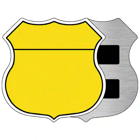 Yellow|Black Plain Highway Shield Metal Sign 5" (HSM)