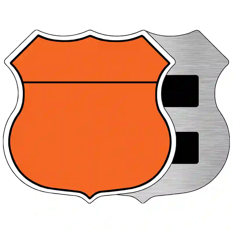 Orange|Black Plain Highway Shield Metal Sign 5" (HSM)