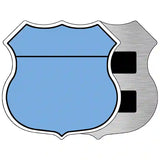 Light Blue|Black Plain Highway Shield Metal Sign 5" (HSM)