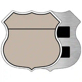 Tan Black Plain Highway Shield Metal Sign 5" (HSM)