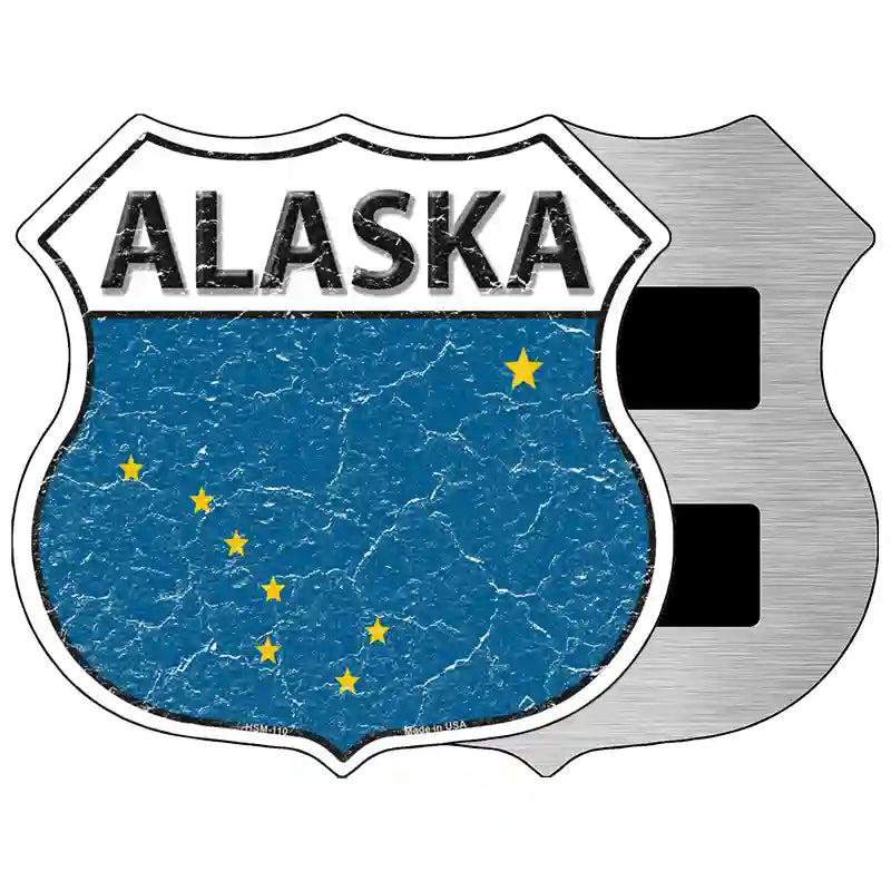 Alaska State Flag Highway Shield Metal Sign 5" (HSM)