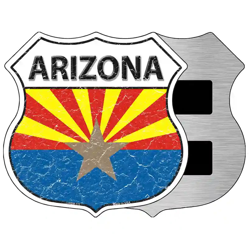 Arizona State Flag Highway Shield Metal Sign 5" (HSM)