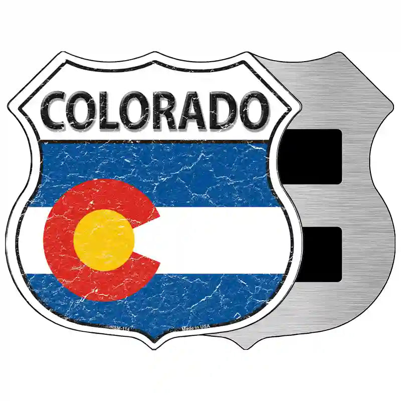 Colorado State Flag Highway Shield Metal Sign 5" (HSM)