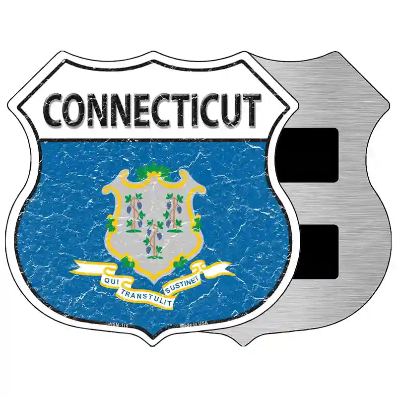 Connecticut State Flag Highway Shield Metal Sign 5" (HSM)