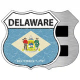 Delaware State Flag Highway Shield Metal Sign 5" (HSM)