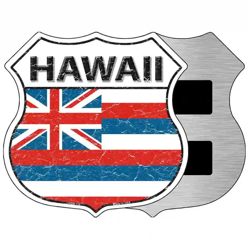 Hawaii State Flag Highway Shield Metal Sign 5" (HSM)