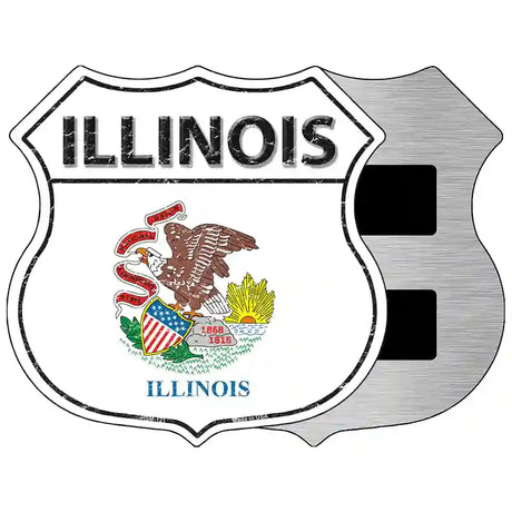 Illinois State Flag Highway Shield Metal Sign 5" (HSM)