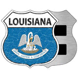 Louisiana State Flag Highway Shield Metal Sign 5" (HSM)