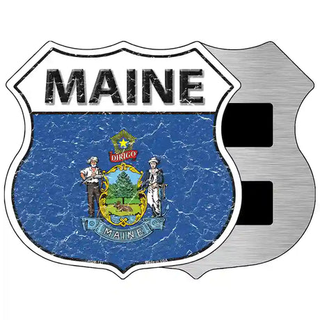 Maine State Flag Highway Shield Metal Sign 5" (HSM)