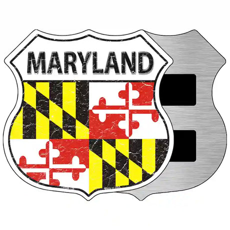 Maryland State Flag Highway Shield Metal Sign 5" (HSM)