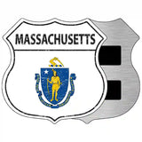 Massachusetts State Flag Highway Shield Metal Sign 5" (HSM)