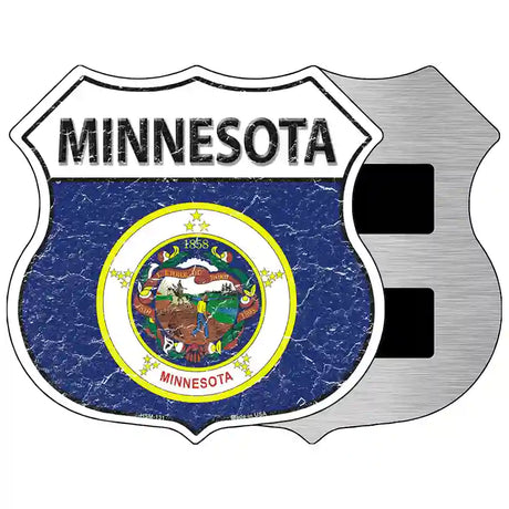 Minnesota State Flag Highway Shield Metal Sign 5" (HSM)